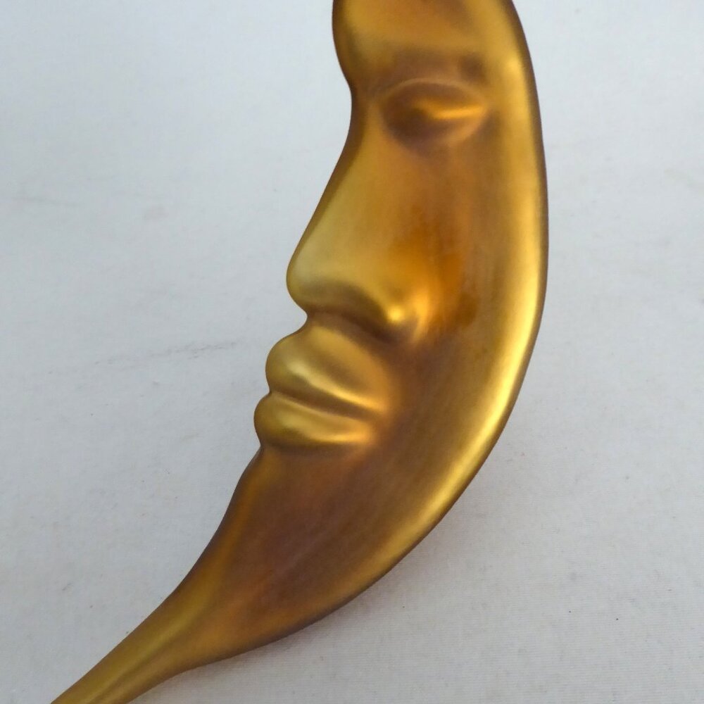 NEW 5.75” DEPT 56 FROSTED MERCURY BLOWN GLASS GOLD HALF MOON CHRISTMAS ORNAMENT - Picture 10 of 11